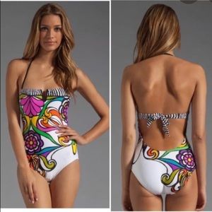 Trina Turk Aquarius V-Neck Bandeau Swimsuit